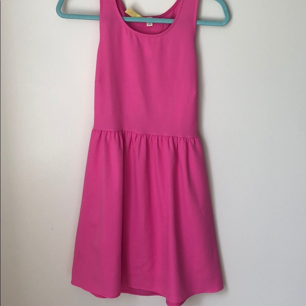 Open Back Scalloped Pink Dress